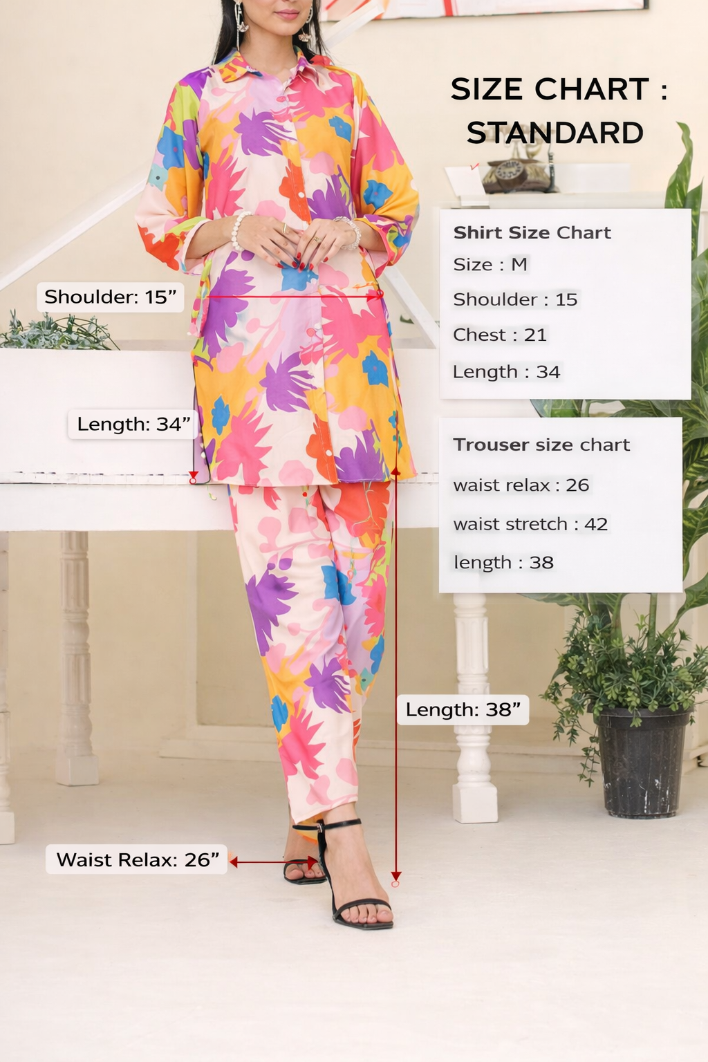 New Arrival Stitched 2 Piece Printed Suit for Women – Premium Grip Four Season Shirt & Trouser (Size M)