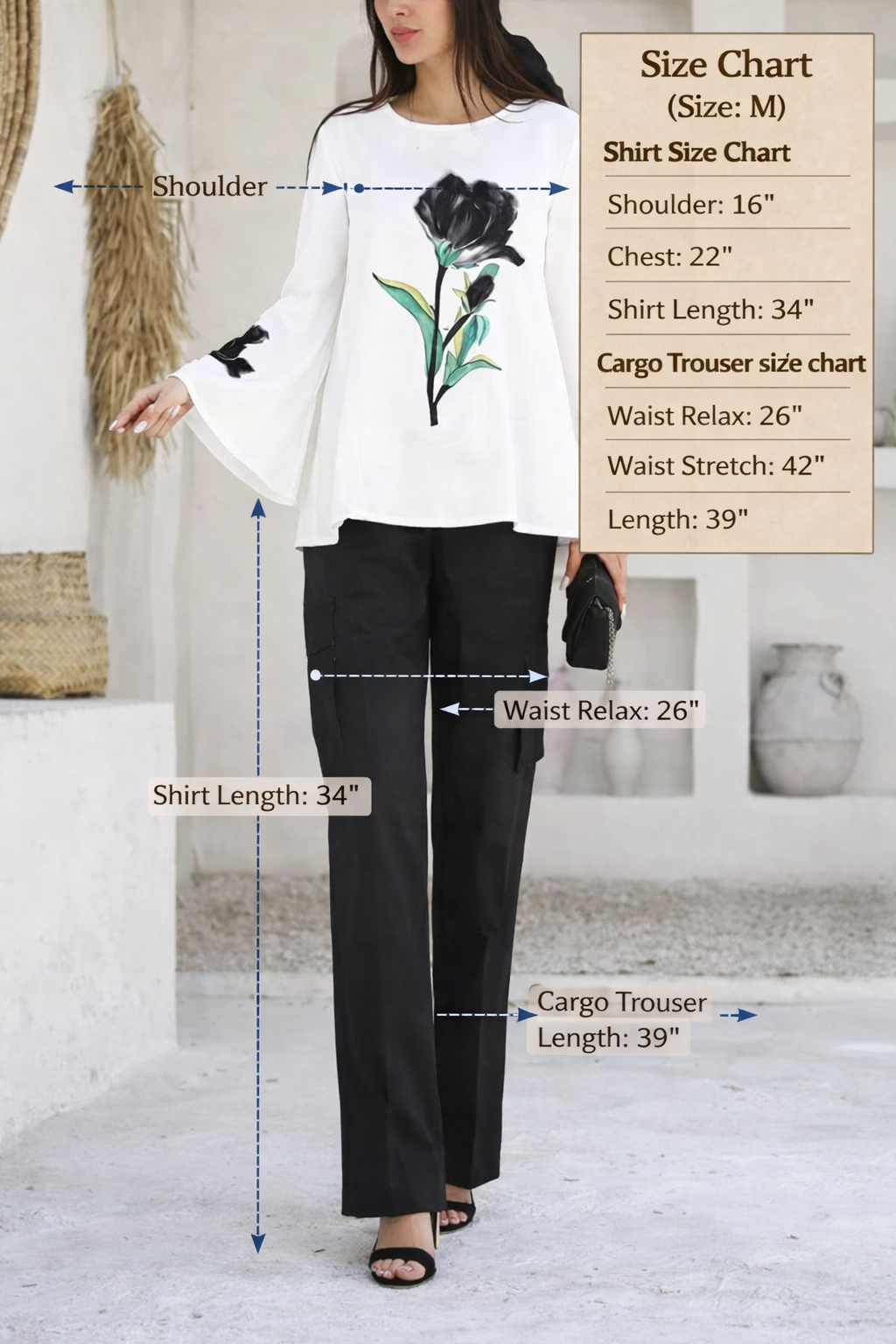 New Arrival 2-Piece Printed Shirt & Cargo Trouser Set ✨ Premium Grip Fabric, Four Season Wear