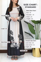 Stitched 2 Piece Printed Suit for Women – Premium Grip Four Season Shirt & Trouser (Size M)