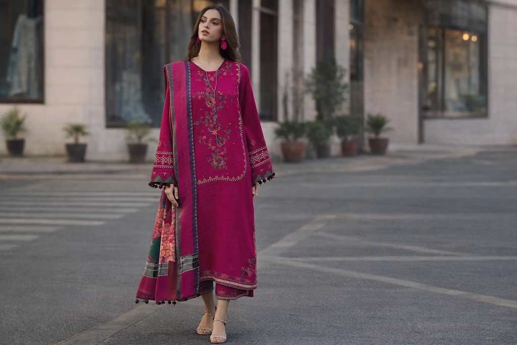 Pure Lawn Suit | Heavy Embroidered Lawn with Chiffon Dupatta