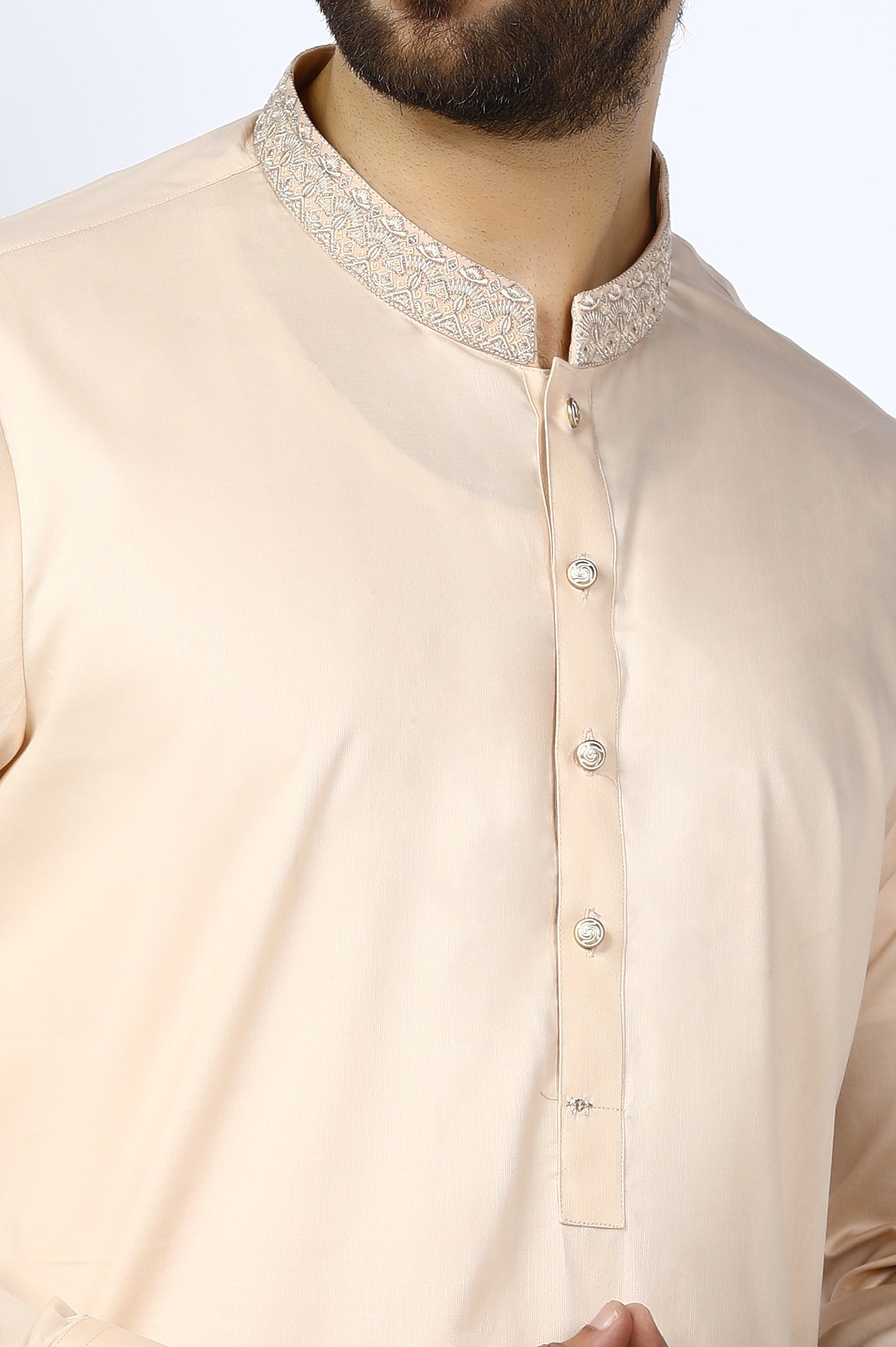 Peach Cotton Shalwar Kameez