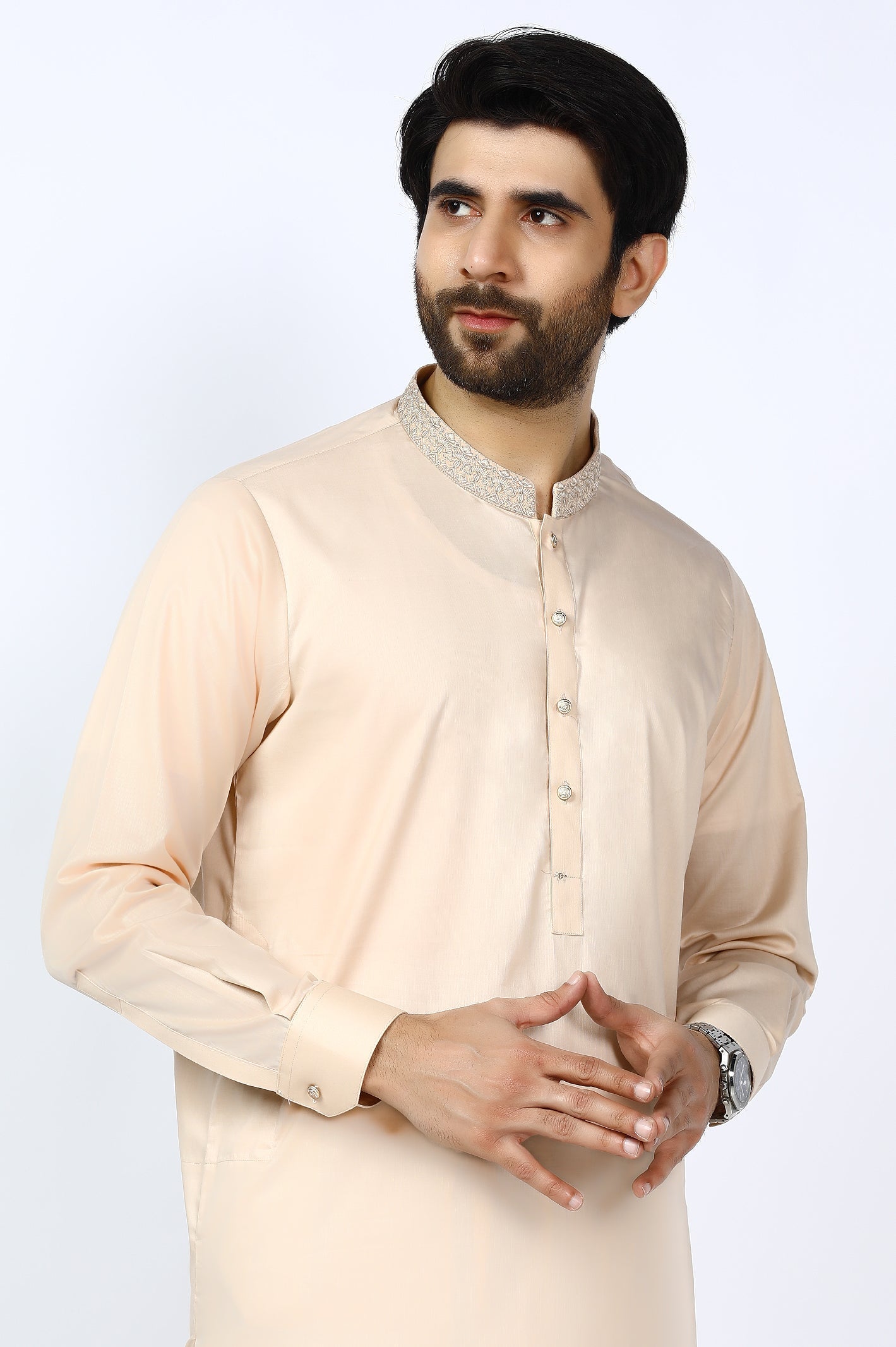Peach Cotton Shalwar Kameez