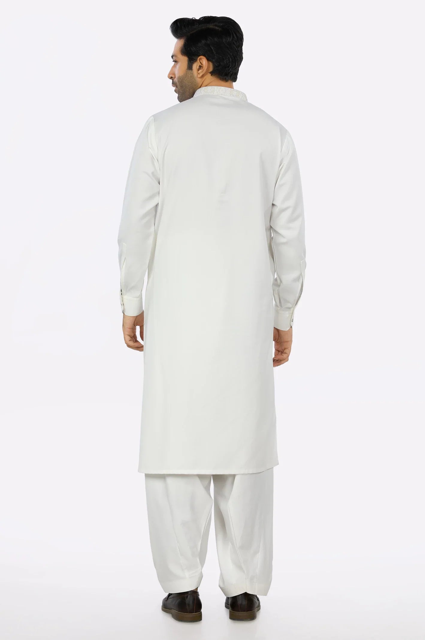 Off White Rayon Blend Shalwar Kameez