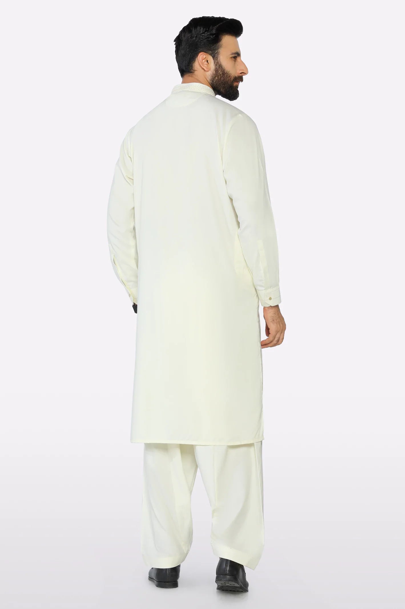 Cream Wash & Wear Shalwar Kameez