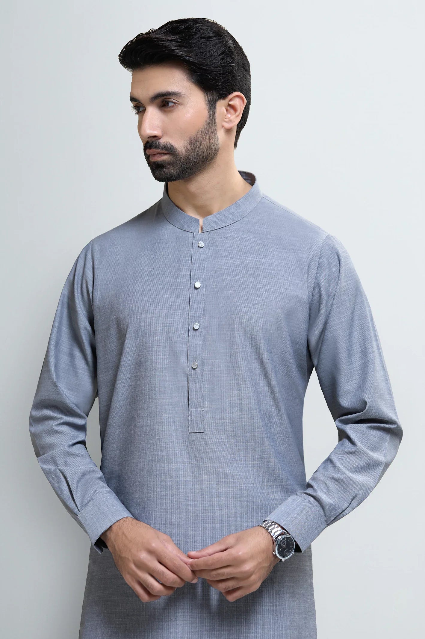 Ash Grey Wash & Wear Shalwar Kameez