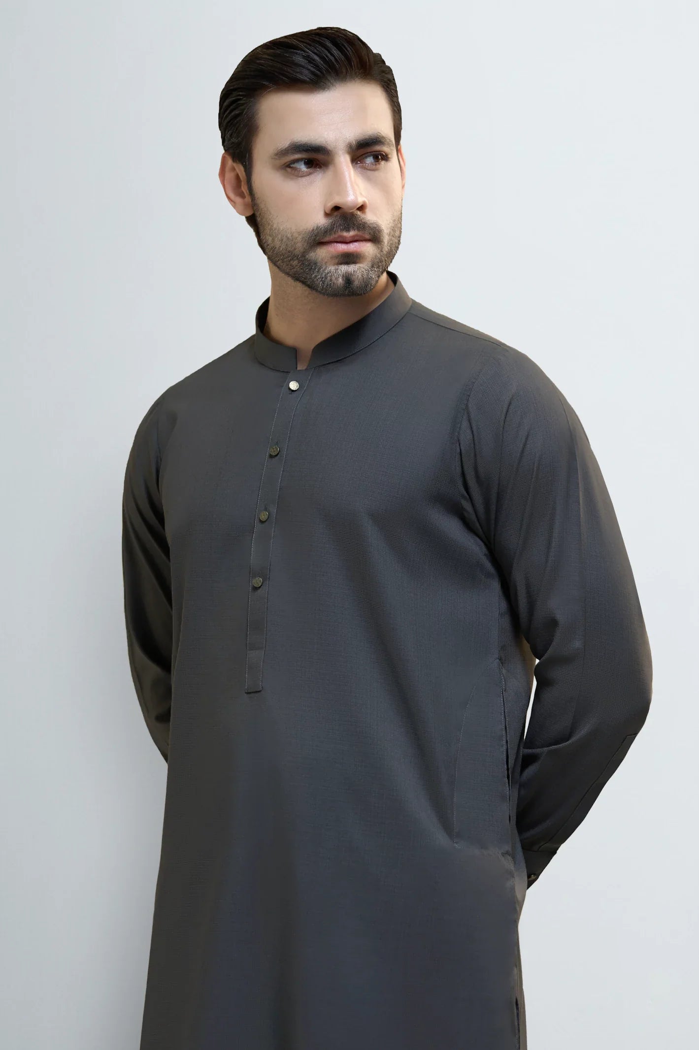 Dark Grey Wash & Wear Shalwar Kameez