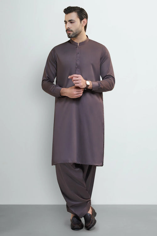 Coffee Brown Cotton Shalwar Kameez