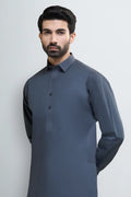 Dark Grey Cotton Shalwar Kameez
