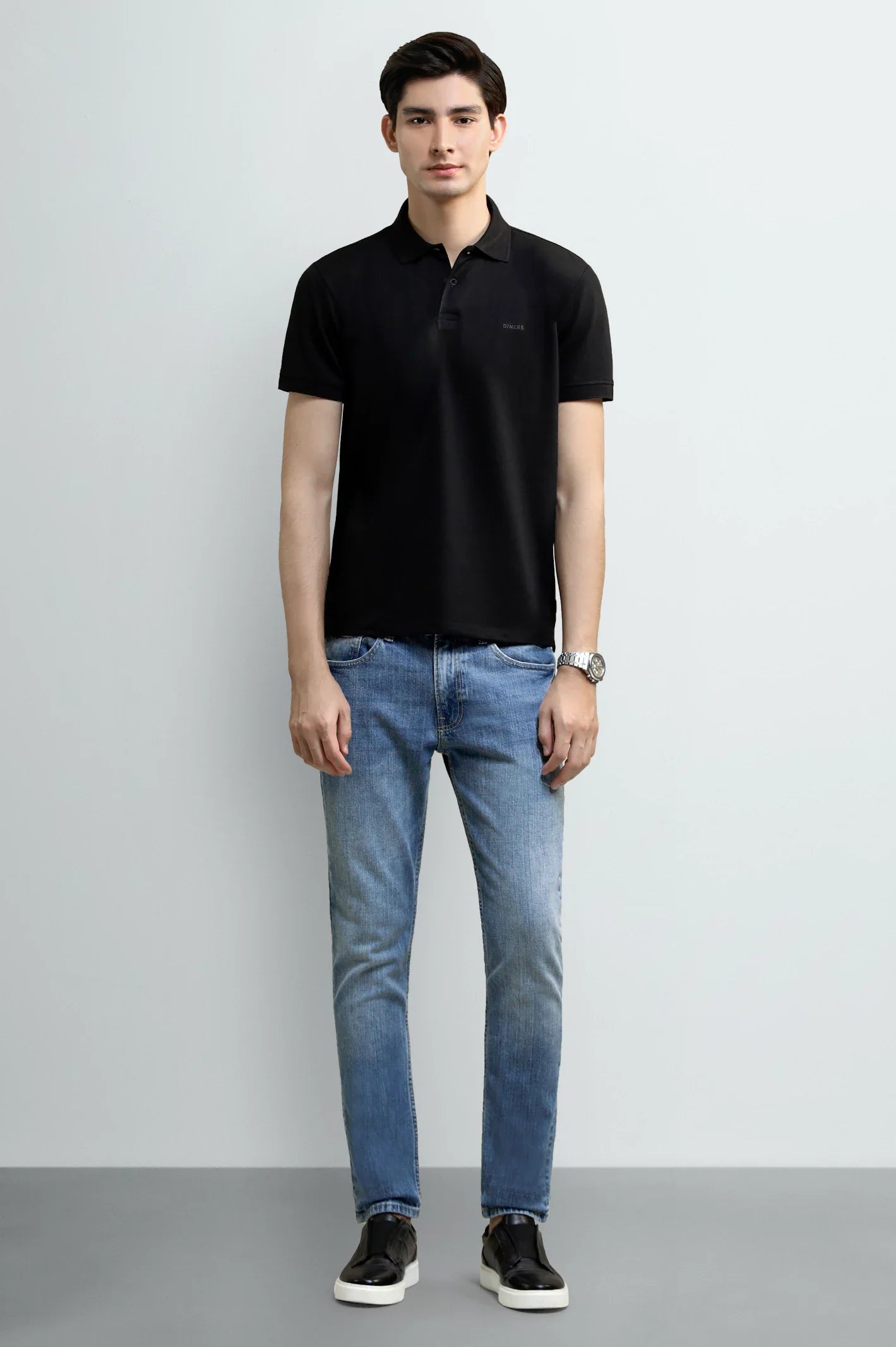 Black Tipping Collar Polo