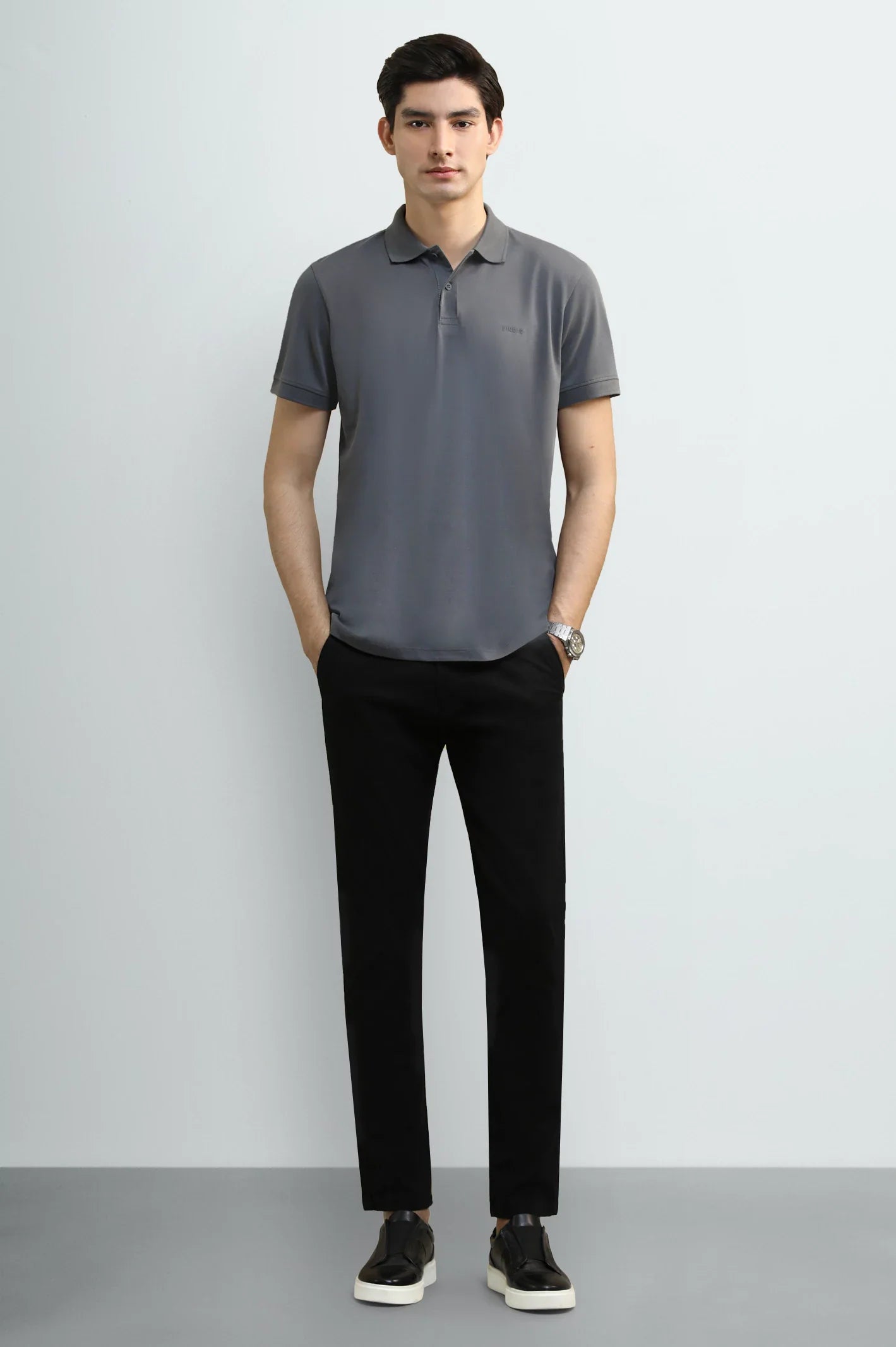 Charcoal Tipping Collar Polo