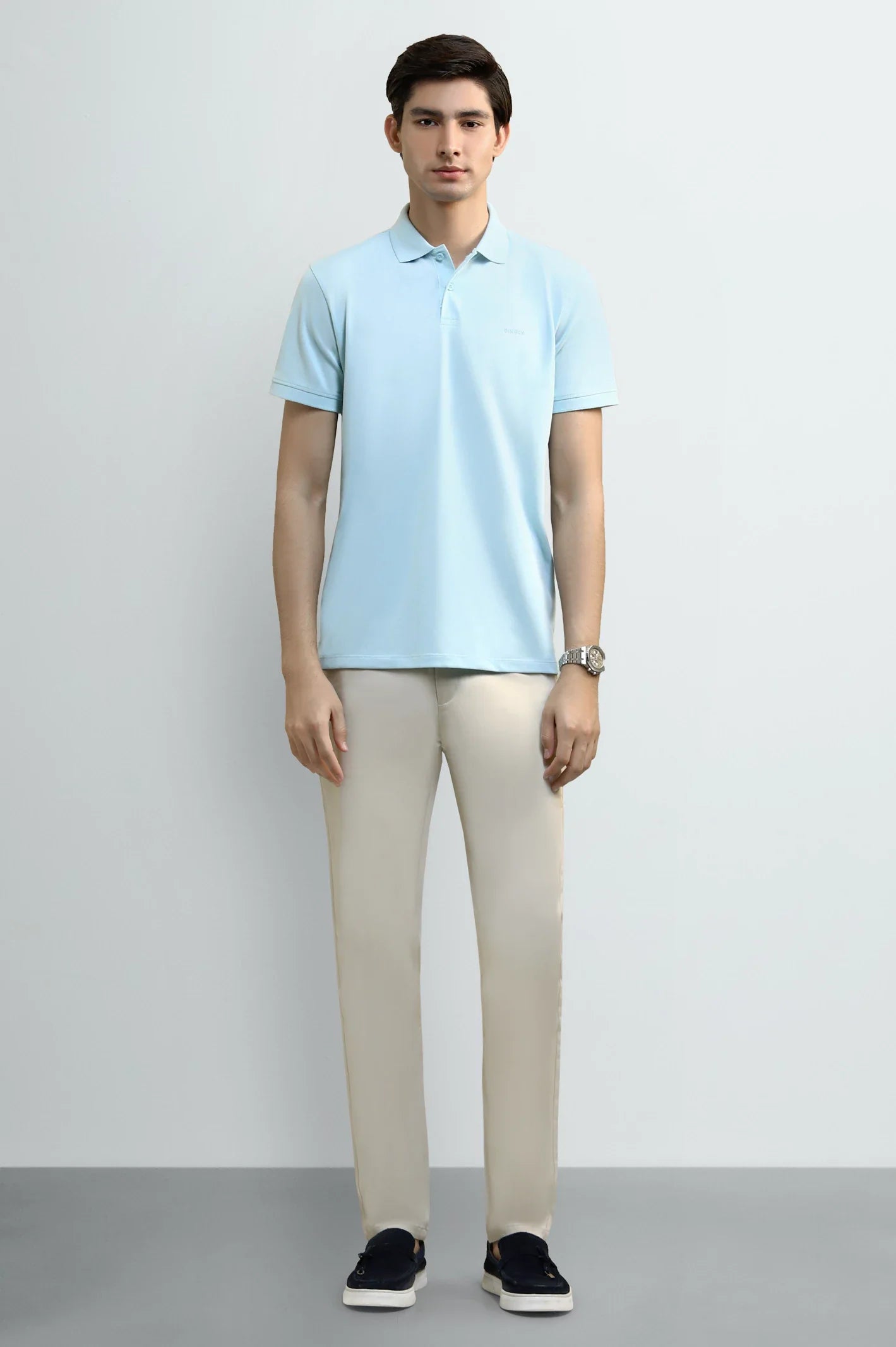 Crystal Blue Tipping Collar Polo