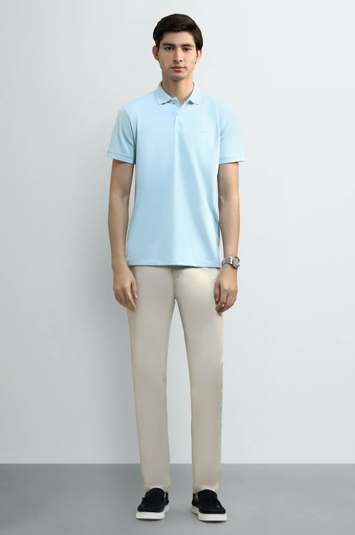Crystal Blue Tipping Collar Polo