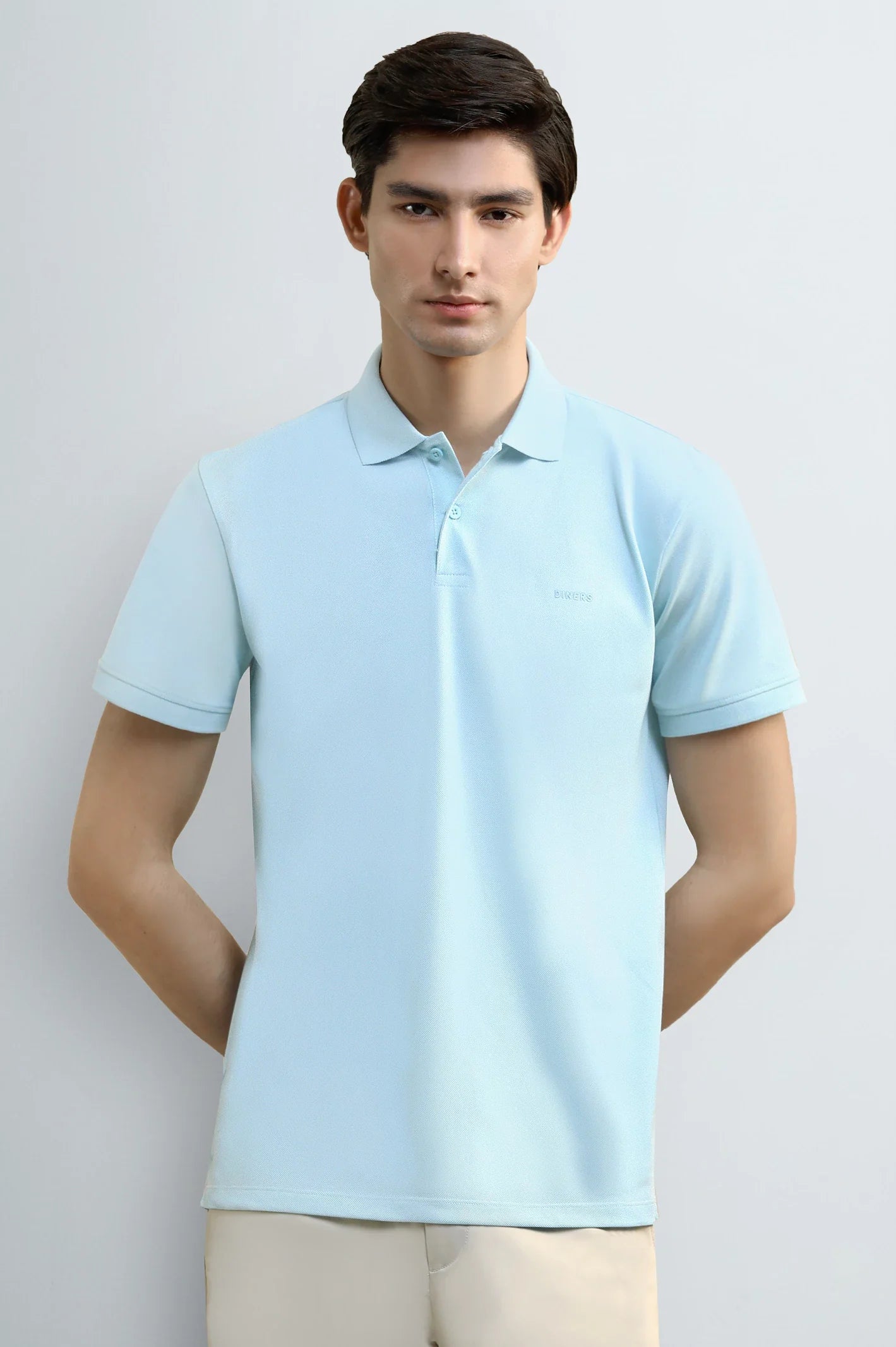 Crystal Blue Tipping Collar Polo