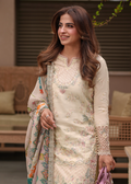 Faiza Saqlain Luxury Lawn Collection Design  - Heavy Embroidery Suit with Cheque Voile Dupatta