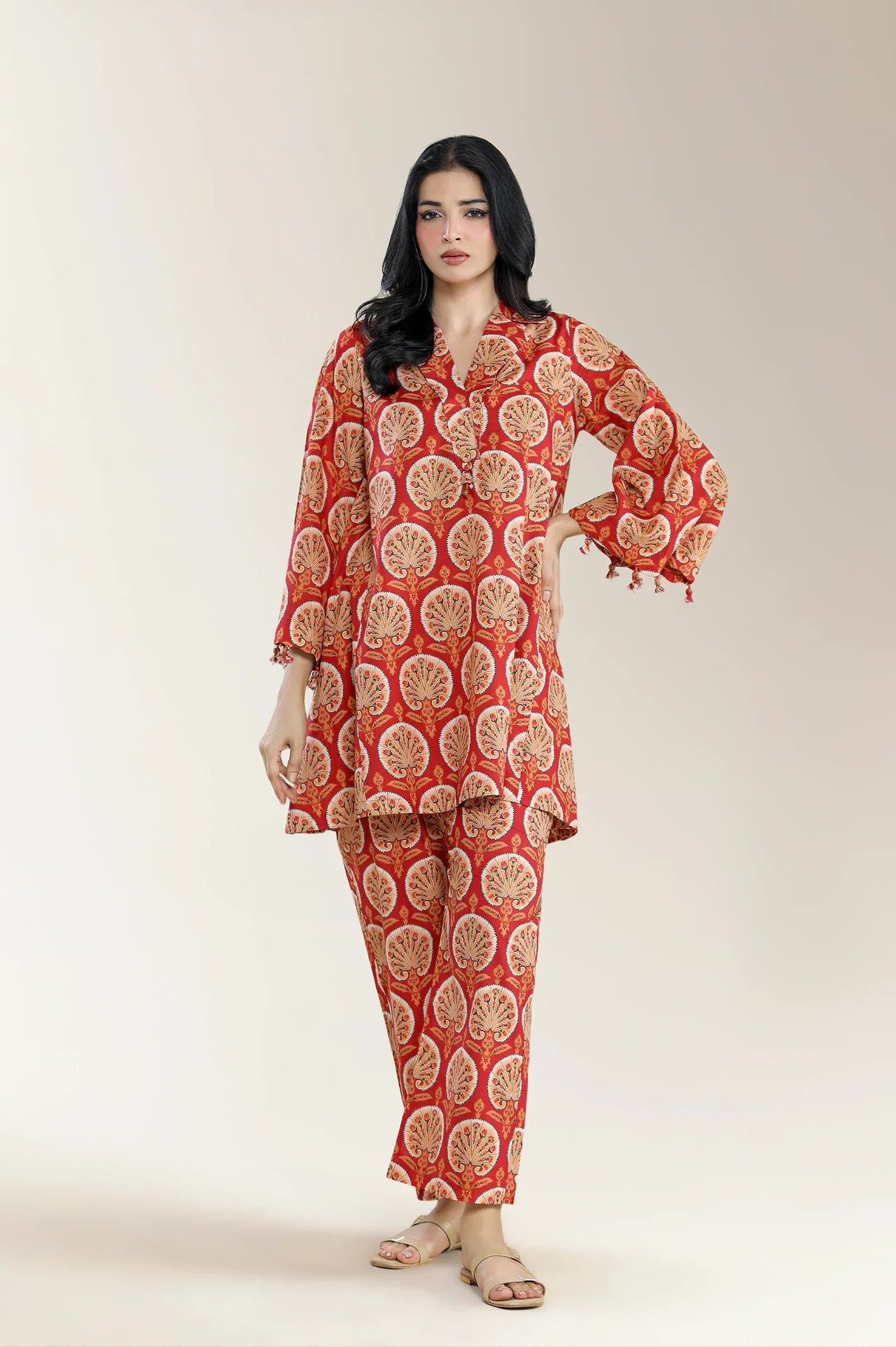 Printed Cambric Rust 2Pc