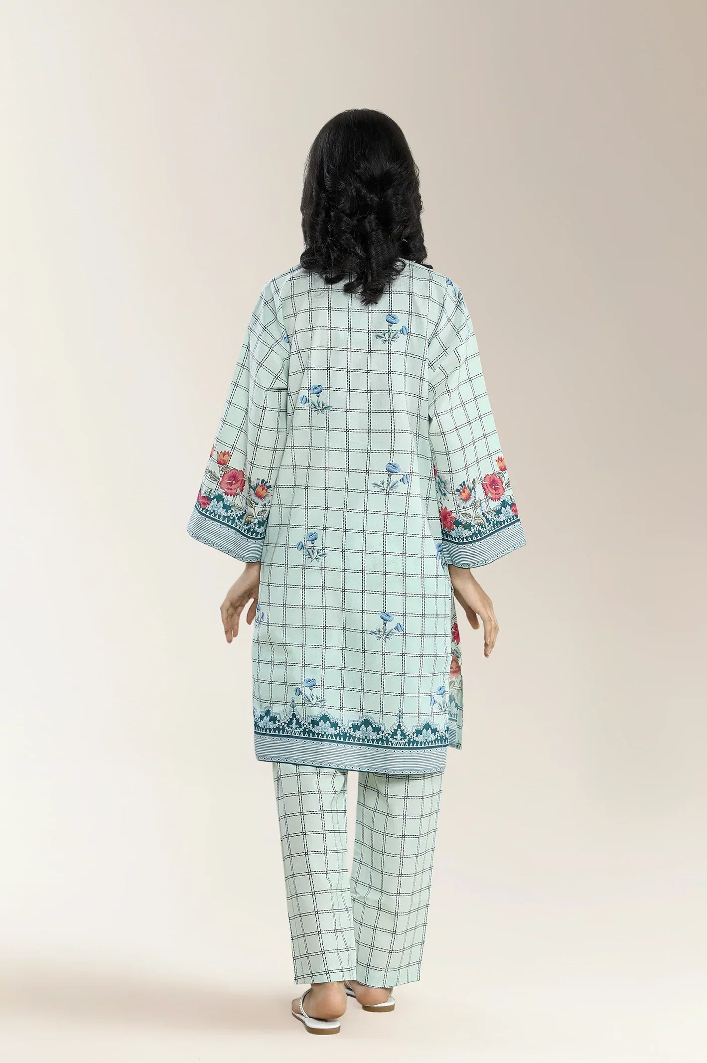 Embroidered Cambric-Ivory Teens 2Pc