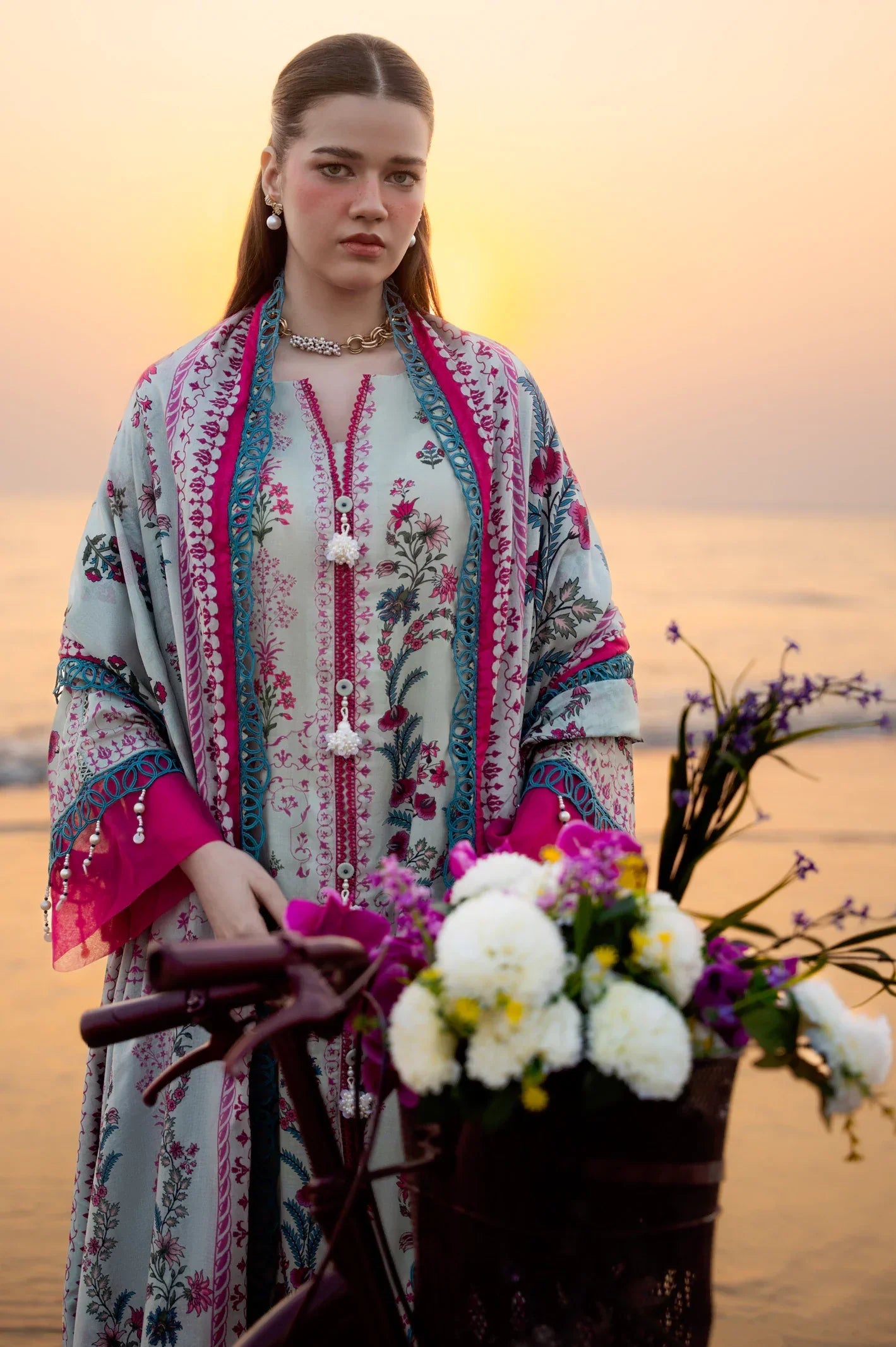 Printed Lawn-Mint Unstitched 3PC