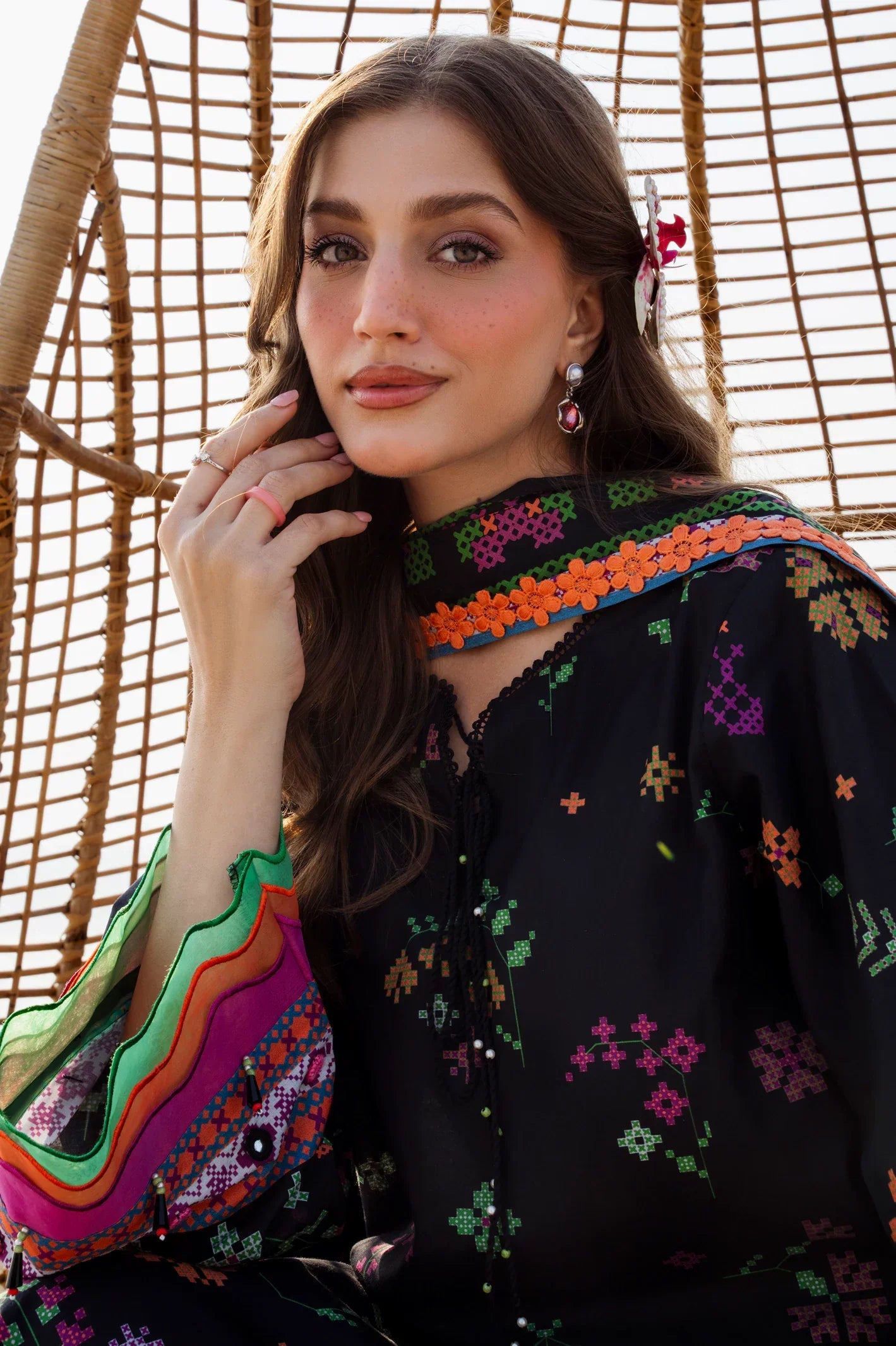 Printed Lawn-Black Unstitched 3PC