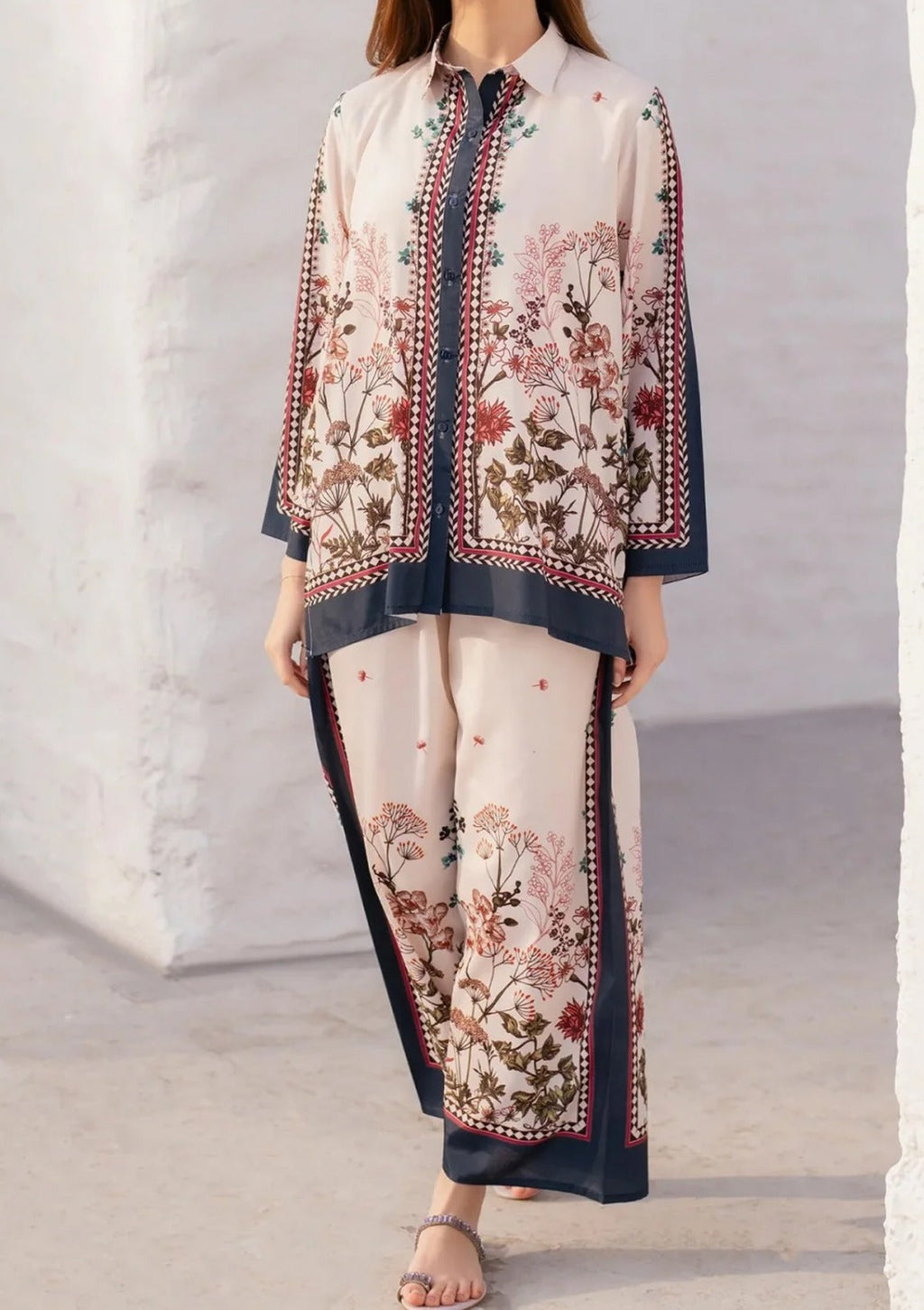 Stitched 2 Piece Printed Shirt and Trouser