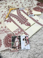 Elegant Airjet Lawn Suit | Premium Embroidered Front & Sleeves with Chiffon Dupatta