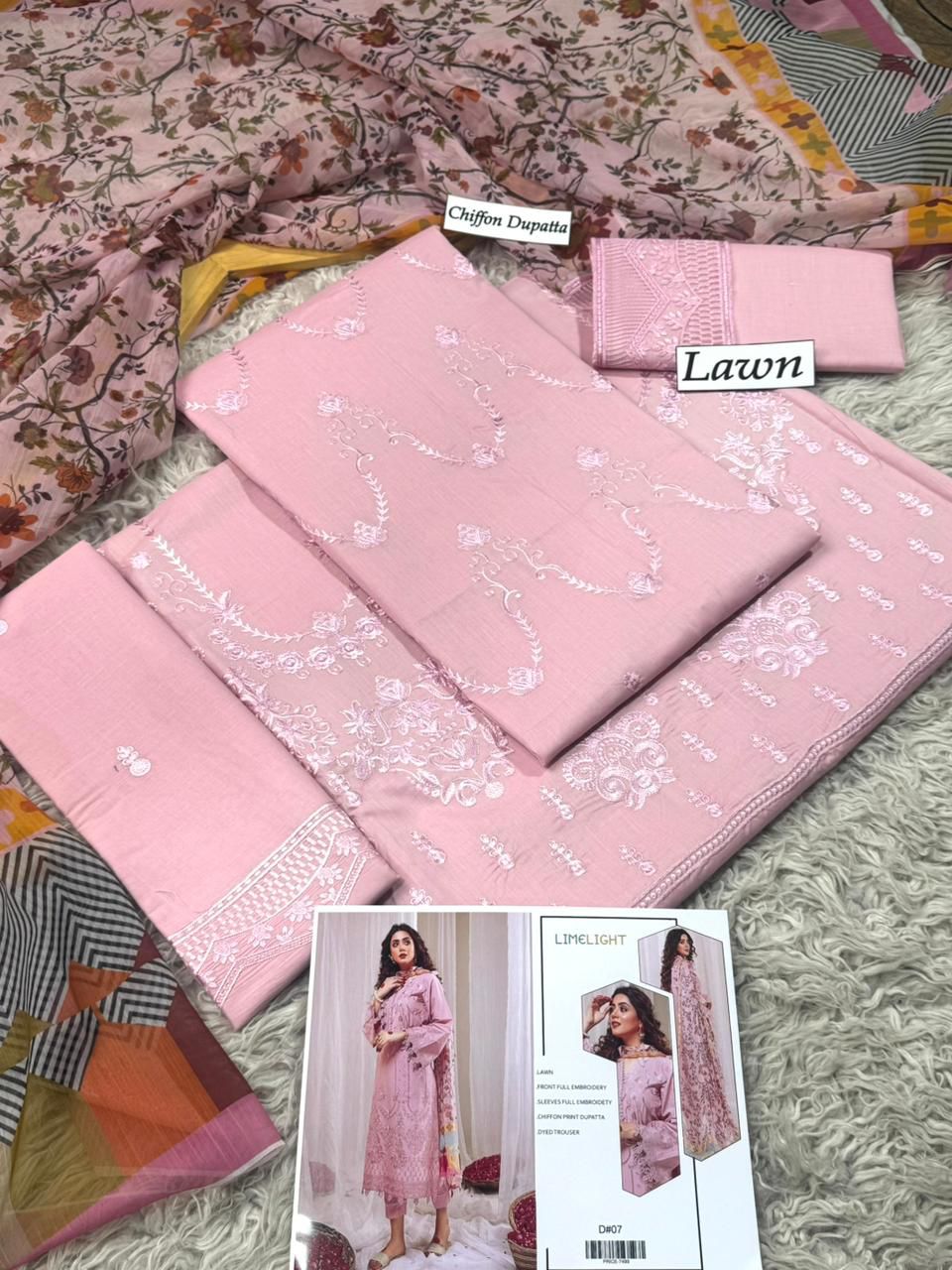 Premium Airjet Lawn Embroidered Dress | Chiffon Dupatta | Summer Collection