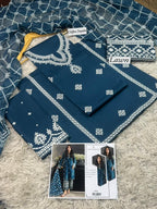 Grace Airjet Lawn Suit | Front Embroidery, Heavy Sleeves & Chiffon Dupatta