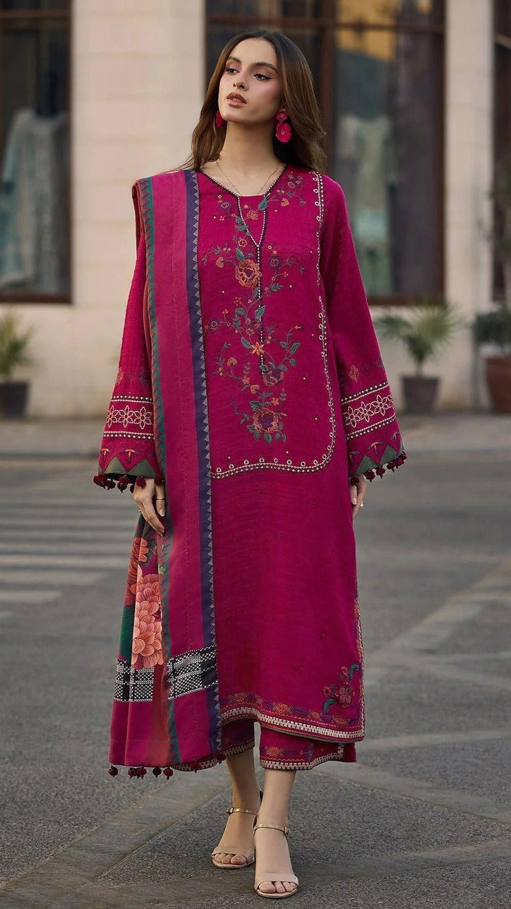 Embroidered Lawn Collection Heavy Embroidery Suit with Chiffon Printed Dupatta