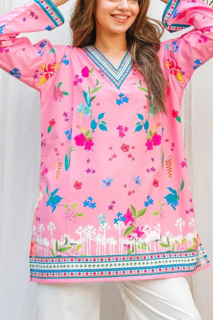 New Arrival Stitched 2 Piece Printed Suit for Women – Premium Grip Shirt & Trouser (M Size)