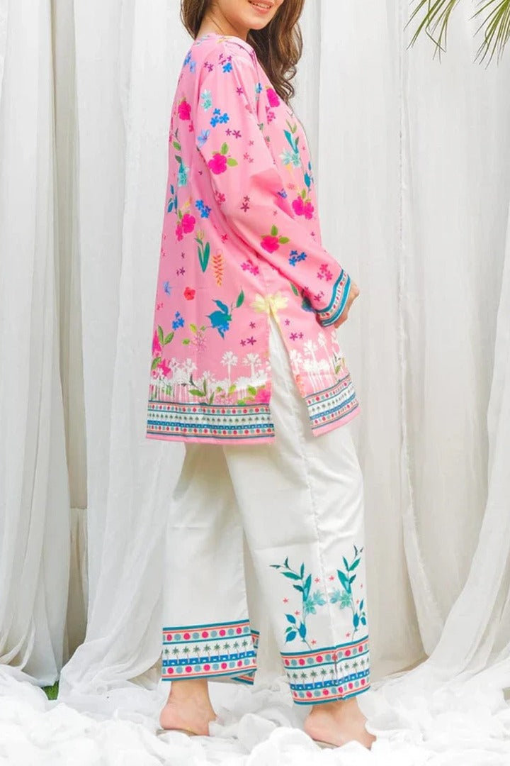 New Arrival Stitched 2 Piece Printed Suit for Women – Premium Grip Shirt & Trouser (M Size)