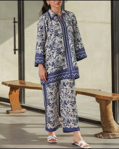 New Arrival Stitched 2 Piece Printed Suit for Women – Premium Grip Four Season Shirt & Trouser (Size M)