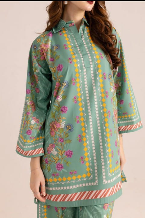 New Arrival Stitched 2 Piece Printed Suit for Women – Premium Grip Four Season Shirt & Trouser (Size M)
