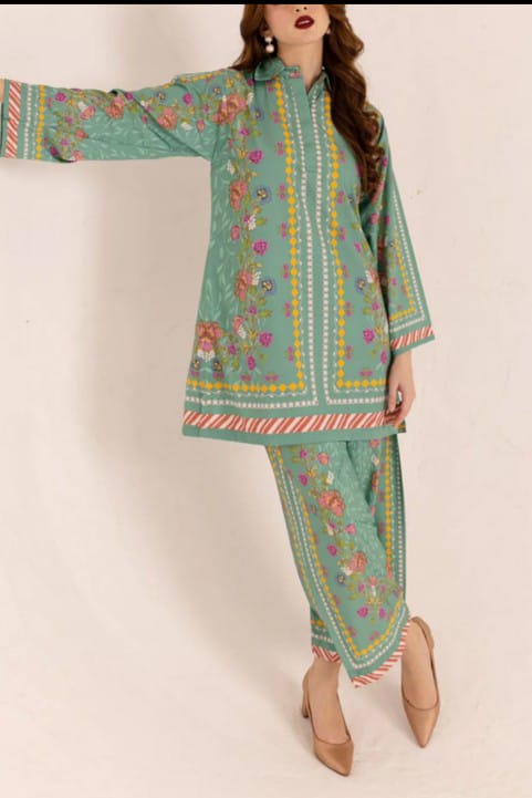 New Arrival Stitched 2 Piece Printed Suit for Women – Premium Grip Four Season Shirt & Trouser (Size M)