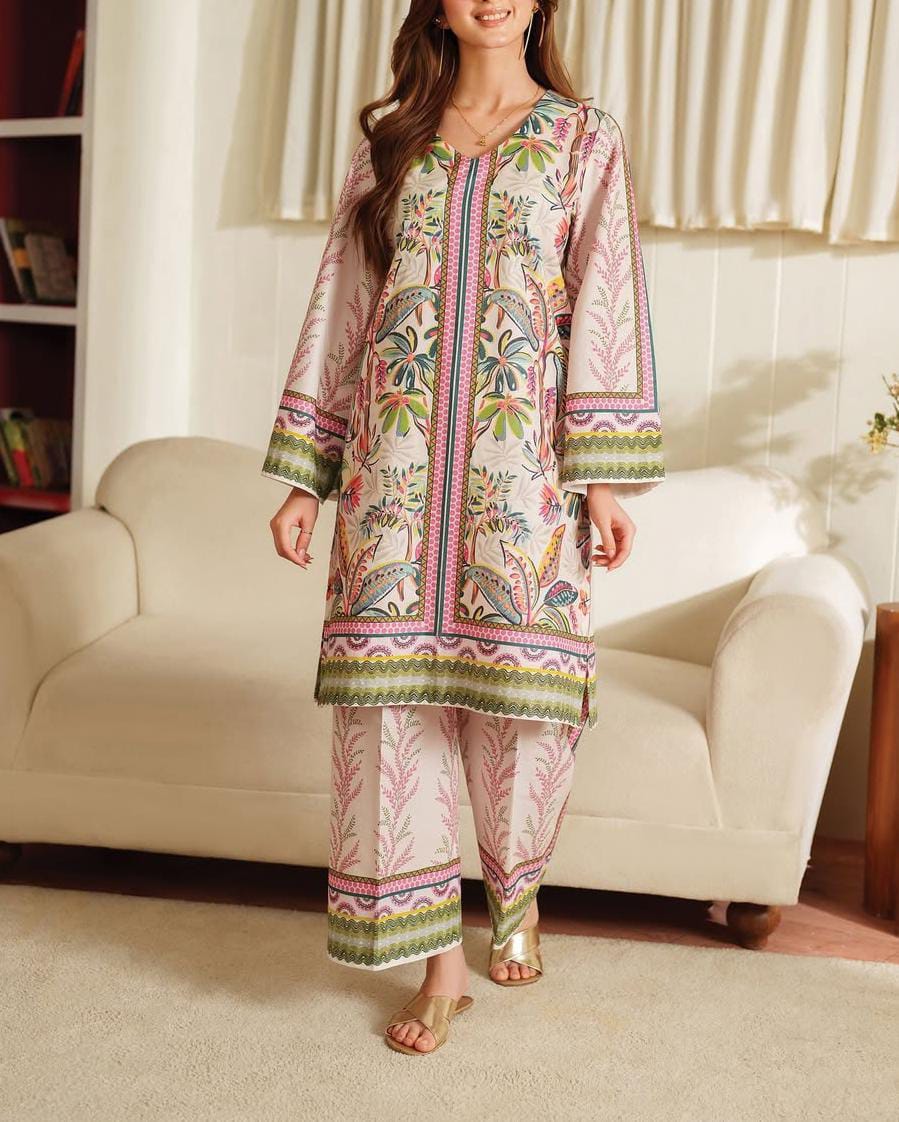 New Arrival Stitched 2 Piece Printed Suit for Women – Premium Grip Four Season Shirt & Trouser (Size M)