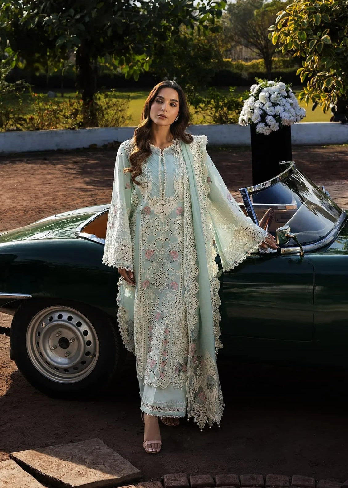 KAHF Luxury Lawn Heavy Embroidery Suit with Textured Dupatta