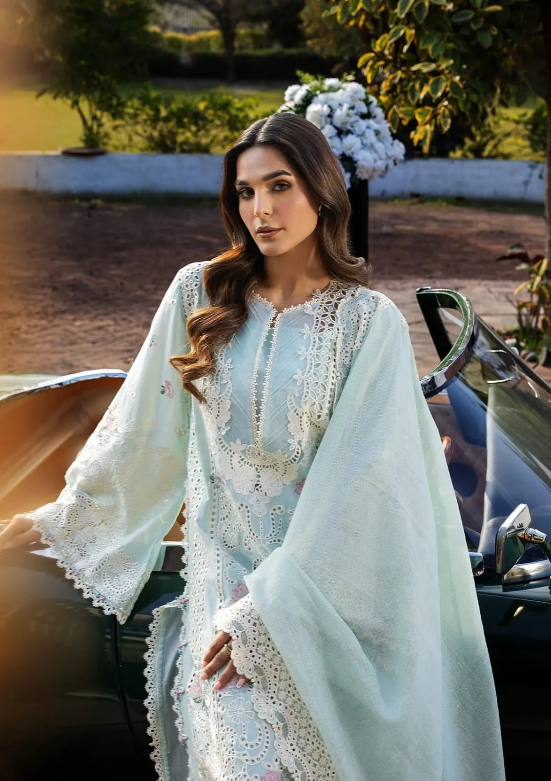 KAHF Luxury Lawn Heavy Embroidery Suit with Textured Dupatta