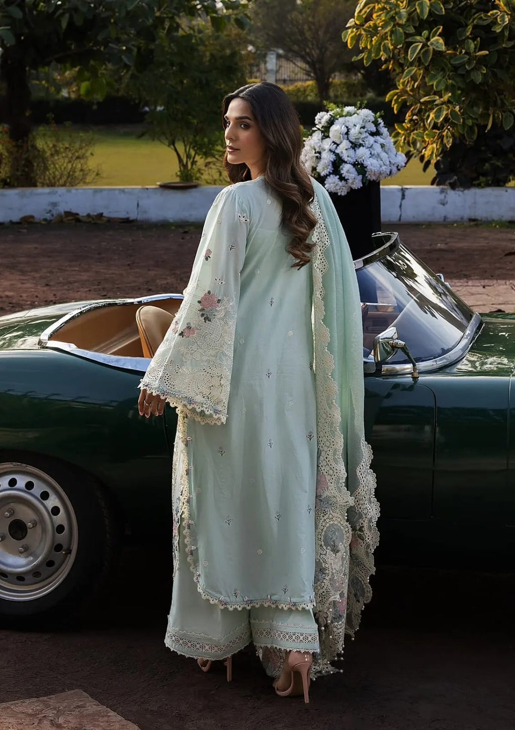 KAHF Luxury Lawn Heavy Embroidery Suit with Textured Dupatta