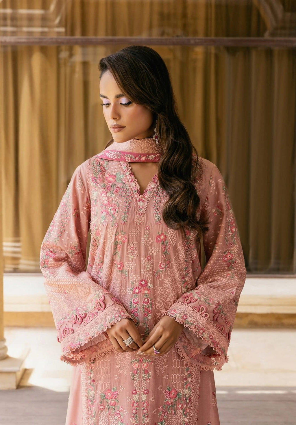 ELAF Luxury Lawn Heavy Embroidery Suit with Monark Dupatta