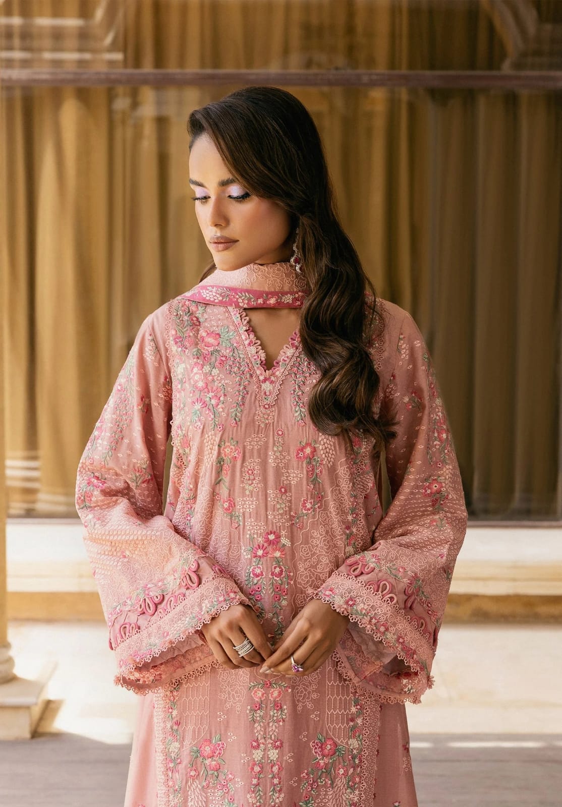 ELAF Luxury Lawn Heavy Embroidery Suit with Monark Dupatta