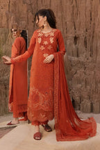 RangRasiya Luxury Lawn Heavy Embroidery Suit with Cotton Net Dupatta