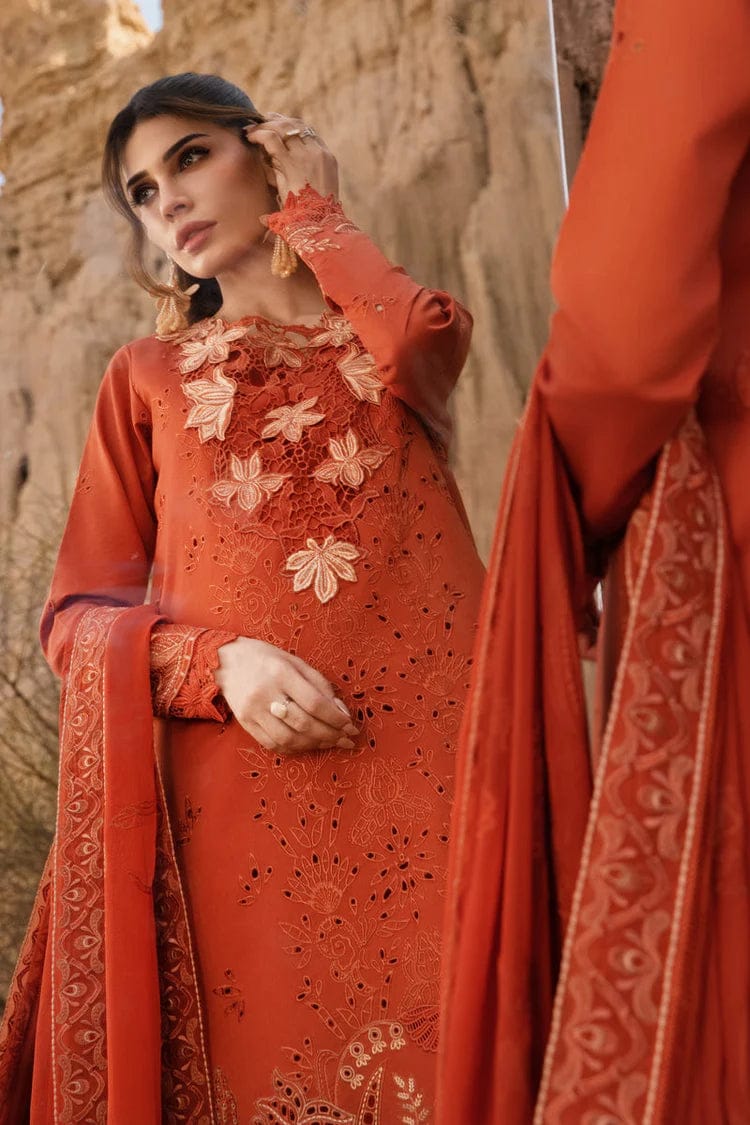 RangRasiya Luxury Lawn Heavy Embroidery Suit with Cotton Net Dupatta