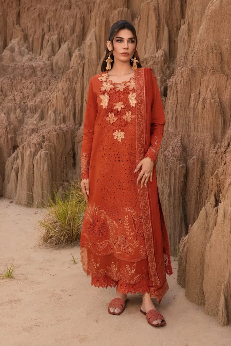 RangRasiya Luxury Lawn Heavy Embroidery Suit with Cotton Net Dupatta
