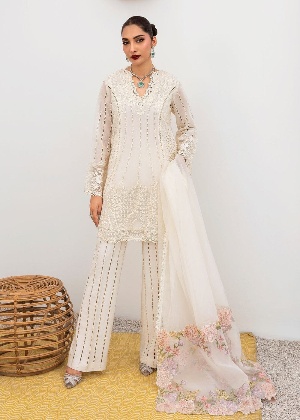 Saira Shakira Luxury Lawn Heavy Embroidered Boring with Organza Lace