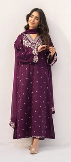 Summer Hit Codes Airjet Lawn 3-Piece – Heavy Embroidered Neck, Sleeves & Organza Dupatta