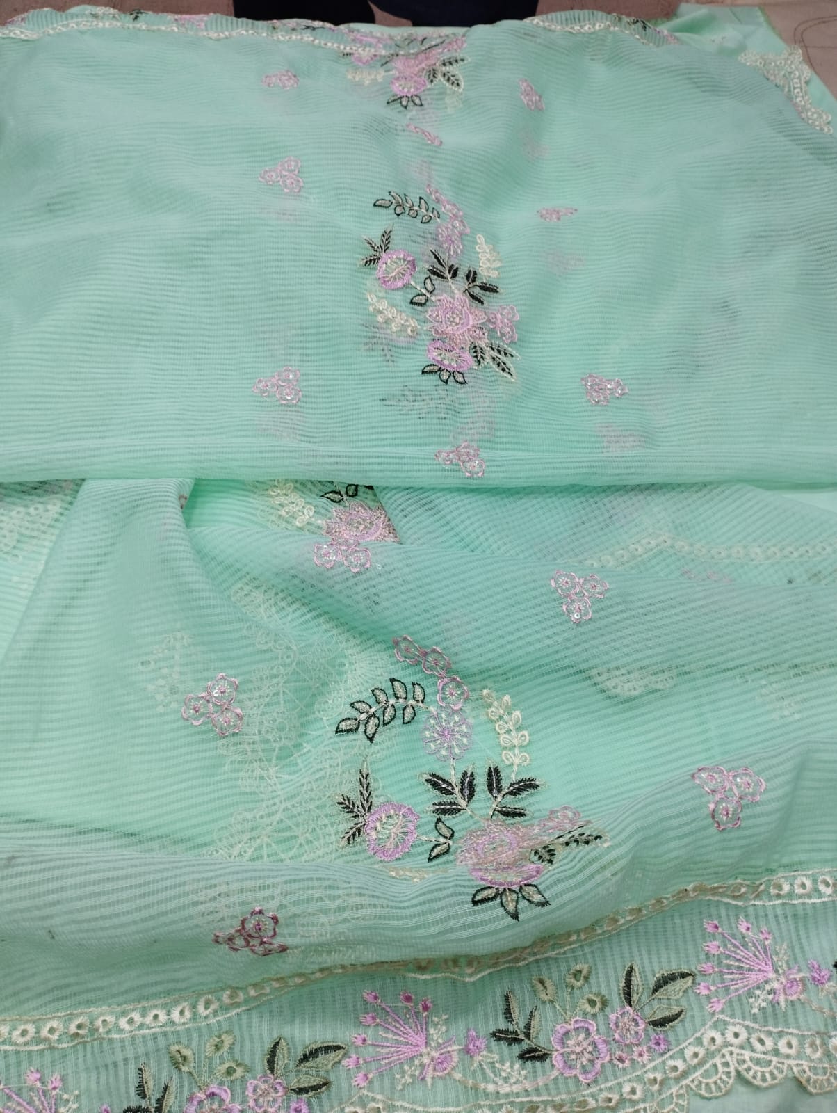 Akbar Aslam Luxury Lawn 901 – Heavy Sequence Embroidered Lawn Suit with Stripe Dupatta | Royal Boutique Pakistan