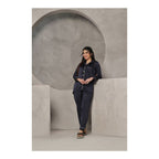 Women’s Black Silk Pajama Set – Luxury Satin Nightwear Two-Piece Suit