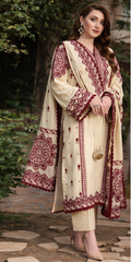 Elegant Airjet Lawn Suit | Premium Embroidered Front & Sleeves with Chiffon Dupatta