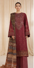 Luxury Airjet Lawn Suit | Heavy Embroidered Sleeves & Digital Chiffon Dupatta