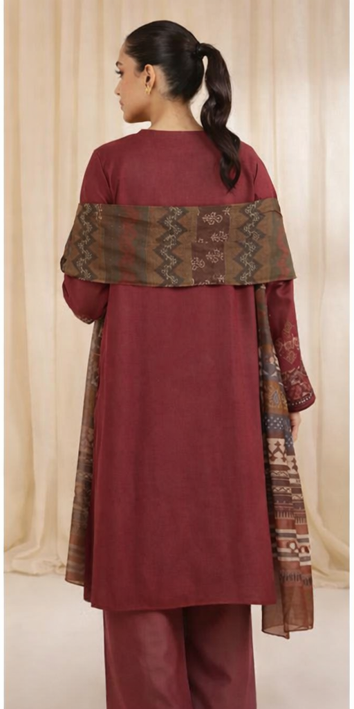 Luxury Airjet Lawn Suit | Heavy Embroidered Sleeves & Digital Chiffon Dupatta