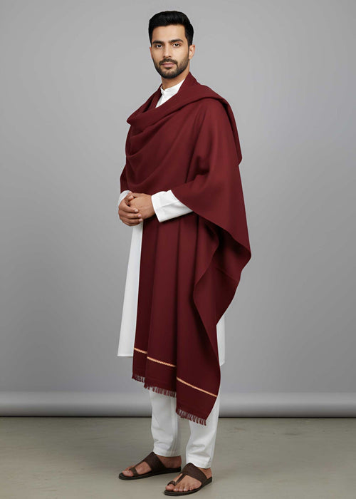 Gents Premium Winter Shawl – Red Color | Royal Boutique
