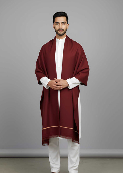 Gents Premium Winter Shawl – Red Color | Royal Boutique